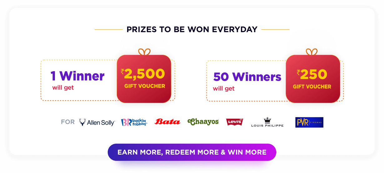 Prizes to be won everyday